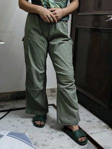 New Me Olive Cargos For Women
