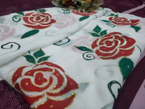 Floral Dupatta hand painted