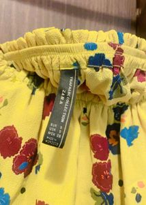 Zara Mustard Color Floral Top