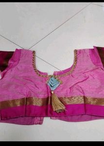 Blue With Pink Arani Soft Silk Saree....