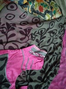Half And Saree With Blouse