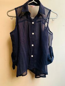 Navy Blue Shirt Top