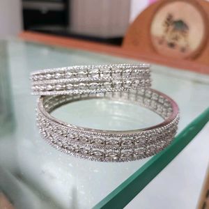 Original AD Sparkling Silver &amp; Rhinestone Bangles
