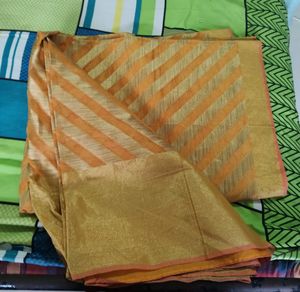 Beautiful Yellow - Golden Handloom Saree