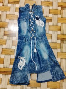 Denim Western Girls Dress