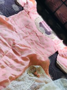 PEACH ROYAL GOWN  DUPATRA