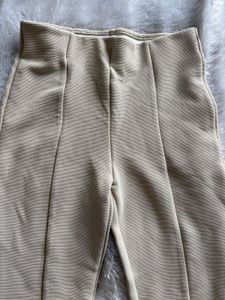 H&amp;M Beige Slit-Hem Pants