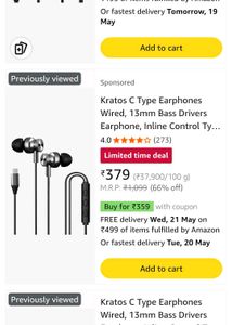 Kratos Tune C type Earphone