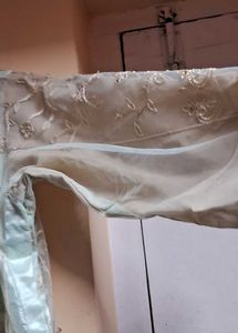 Used 4xl Size Light Green Net Cloth Anarkali Kurti