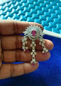 New Silver Stone Earrings