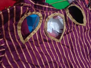 Maroon &amp; Gold Striped Kurti