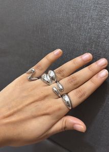 Silver Abstract Rings (Set of 4)