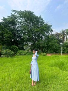 Elegant Light Blue Maxi Dress