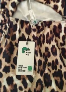 Leopard Print Chain Strap Maxi Dress