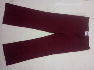 Burgundy Split Hem Pants