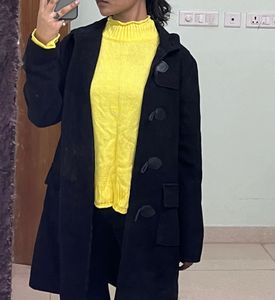 Hooded Toggle Duffle Wool Coat for Women