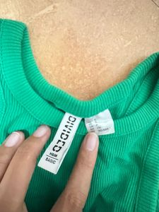 Green Ribbed Tank Top