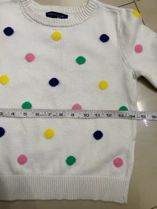 Kids White Polka Dots Sweater(LOWEST PRICE)