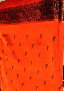 Elegant Orange Cotton Saree