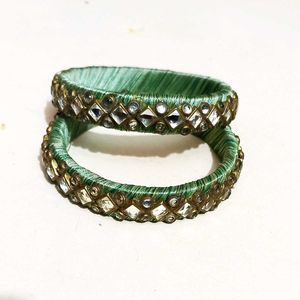 Green Bangles (Set of 2)
