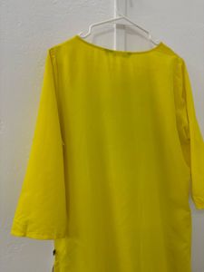 Yellow &amp; White Kurta