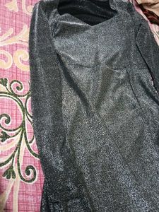 Sparkly Silver Midi Dress