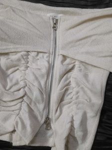 Koren Ruching Zip Up Top