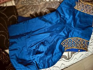 Stitched Maggam Work Blue