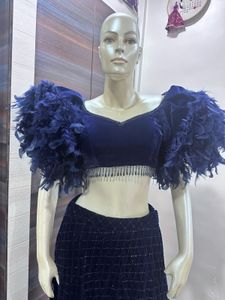 Feather Sleeve Lehenga Choli