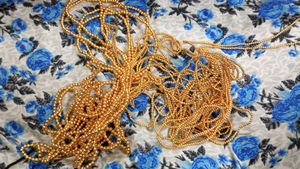 Golden Big And Medium Metal Beads