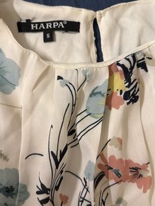White Floral top with bell sleeves