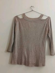 Sparkly Cold Shoulder Top