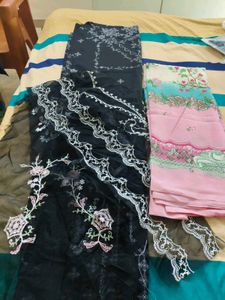 Navy Floral Embroidered Shalwar Kameez