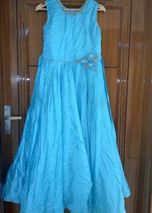 A Ferozi Color Gown For Wedding Season.