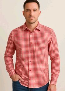 ❤️ Peter England Red Checkered Button-Down ❤️