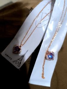 Heart ❤️ shape Pendant With Chain 2 Pair