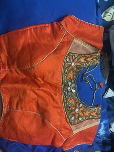 Orange Embroidered Blouse