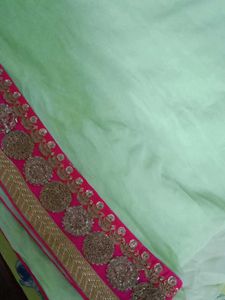 Partywear Green Sequence Saree