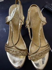 Gold Glittery Flats