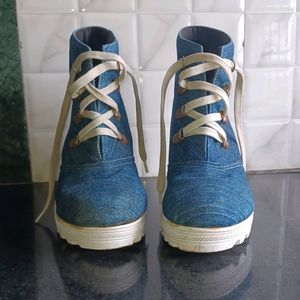 High Heels Denim Shoes - Size 38