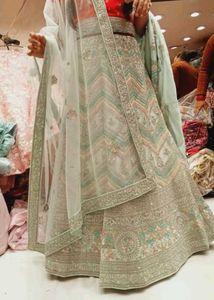 Sea green heavy lehenga