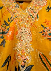 Floral Print embroided  Kurta with pant