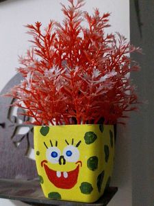 Spongebob Flower Pot,Unique decor piece 🌞🌷