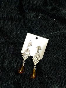 Sparkly Amber Drop Earrings