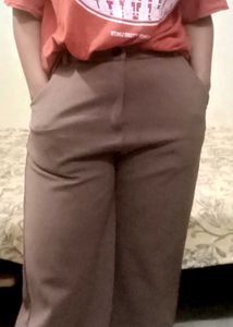 High Waist Stylish Brown Trousers