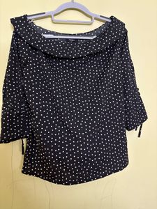 Polka Dot Off-Shoulder Top