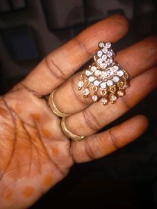Gold-tone CZ Dangle Earrings