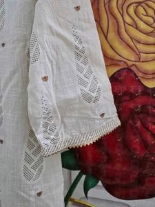 Elegant White Printed Kurta
