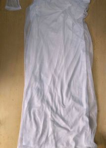 Deep V-Neck Front Ruched Mesh Sleeves A-Line Dress