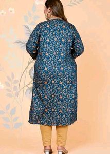 Elegant Teal blue Floral Print Kurta